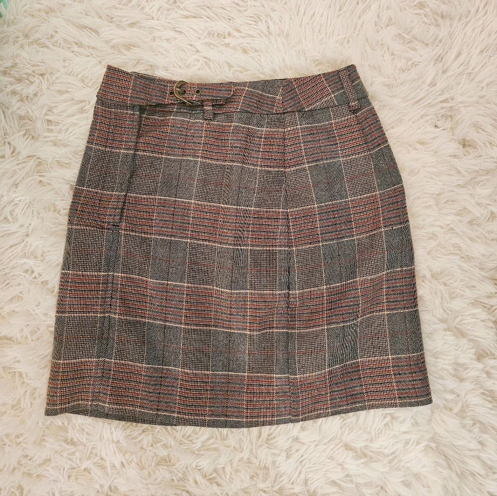 J.ING Lara Grey High-Waist Mini Plaid Skirt - XS / Grey – Matching Set Option - Picture 2 of 5